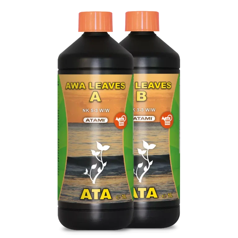 Atami ATA Awa Leaves A&B – pH-regulující základní živný roztok pro hydroponické systémy během růstové fáze.