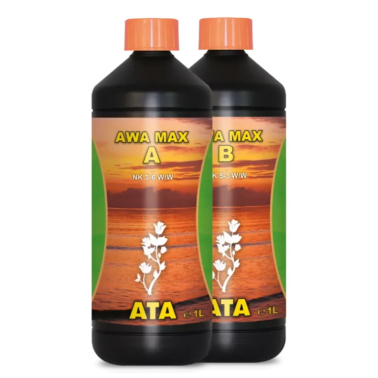 Atami ATA Awa Max A&B – pH-regulierende Basisnährlösung für die hydroponische Blütephase.
