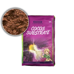 Atami Cocos Substrate – Lightly fertilized, ripened, washed, and buffered coco fibers for optimal plant growth.