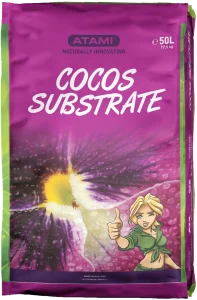 Cocos Substrate made from 100% washed and buffered coco coir, featuring a low fertilization level for controlled growth.