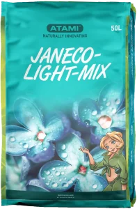 Janeco-Light-Mix substrate made of peat and perlite for extra aeration, featuring a low fertilization level for seedlings.