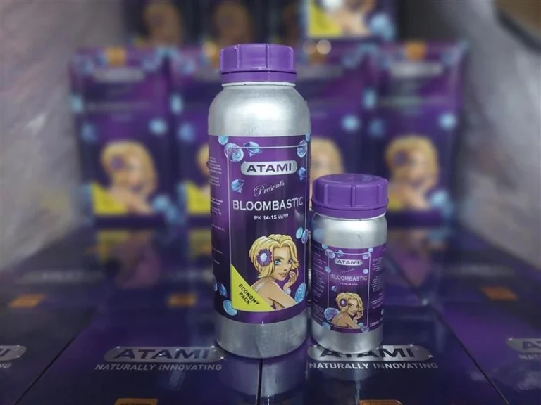 Bloombastic and its PK 14-15 W/W shown in different formats: 1250 mL y 325 mL.