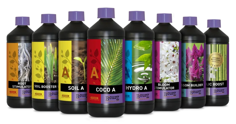 B'cuzz product range for maximising plant growth and yield.